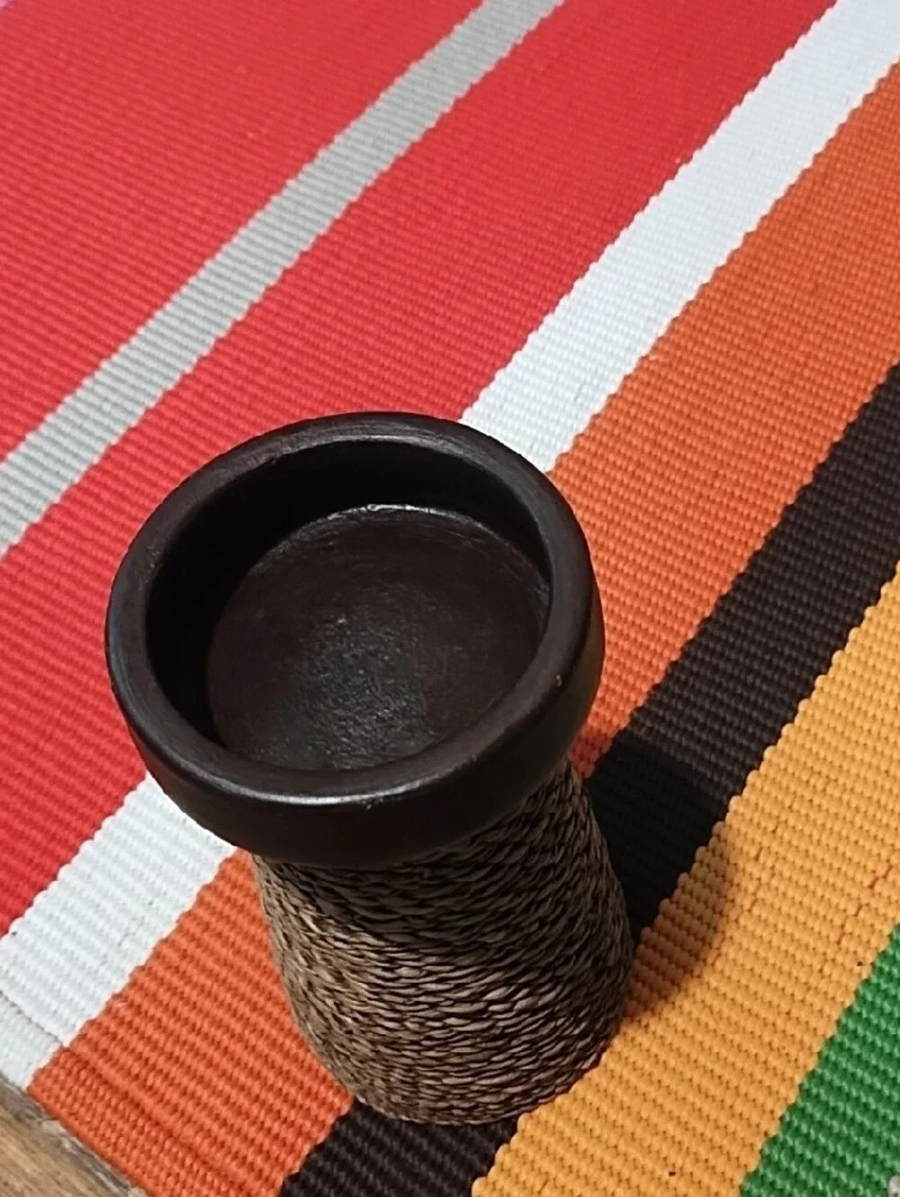 Target Brown and Natural Twine Wrapped Candle Holder VGC. Heavy.